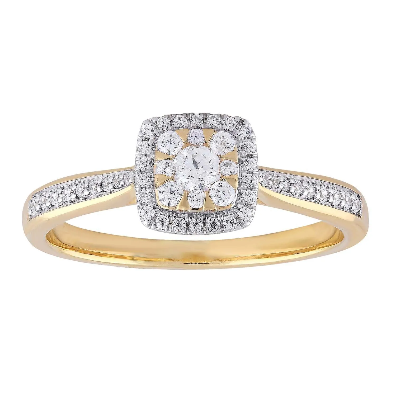 0.33ct Round Brilliant Diamond Engagement Ring In 9Ct Yellow Gold