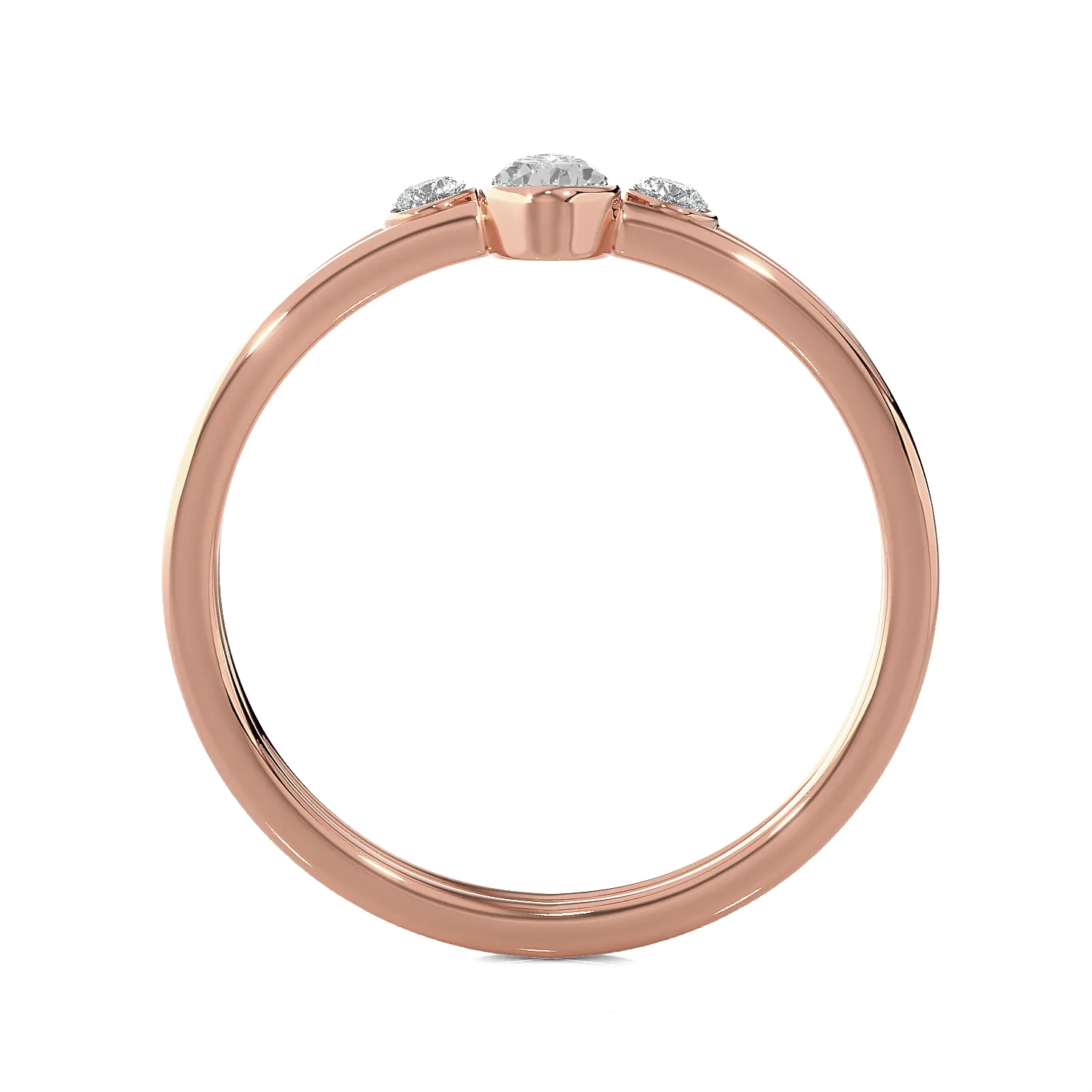 1/3 ctw Pear-Shaped with Round Three Stone Lab Grown Diamond Ring