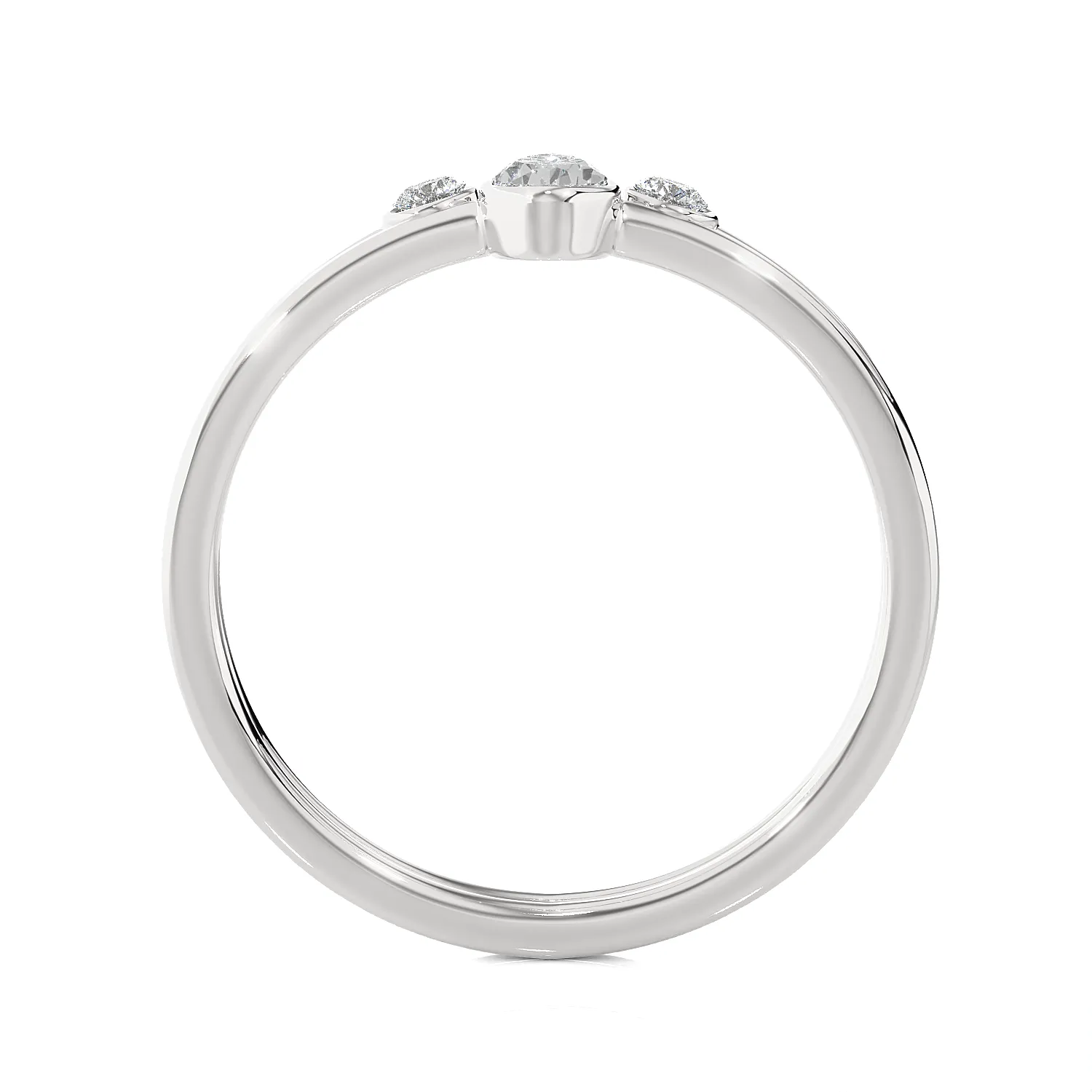 1/3 ctw Pear-Shaped with Round Three Stone Lab Grown Diamond Ring