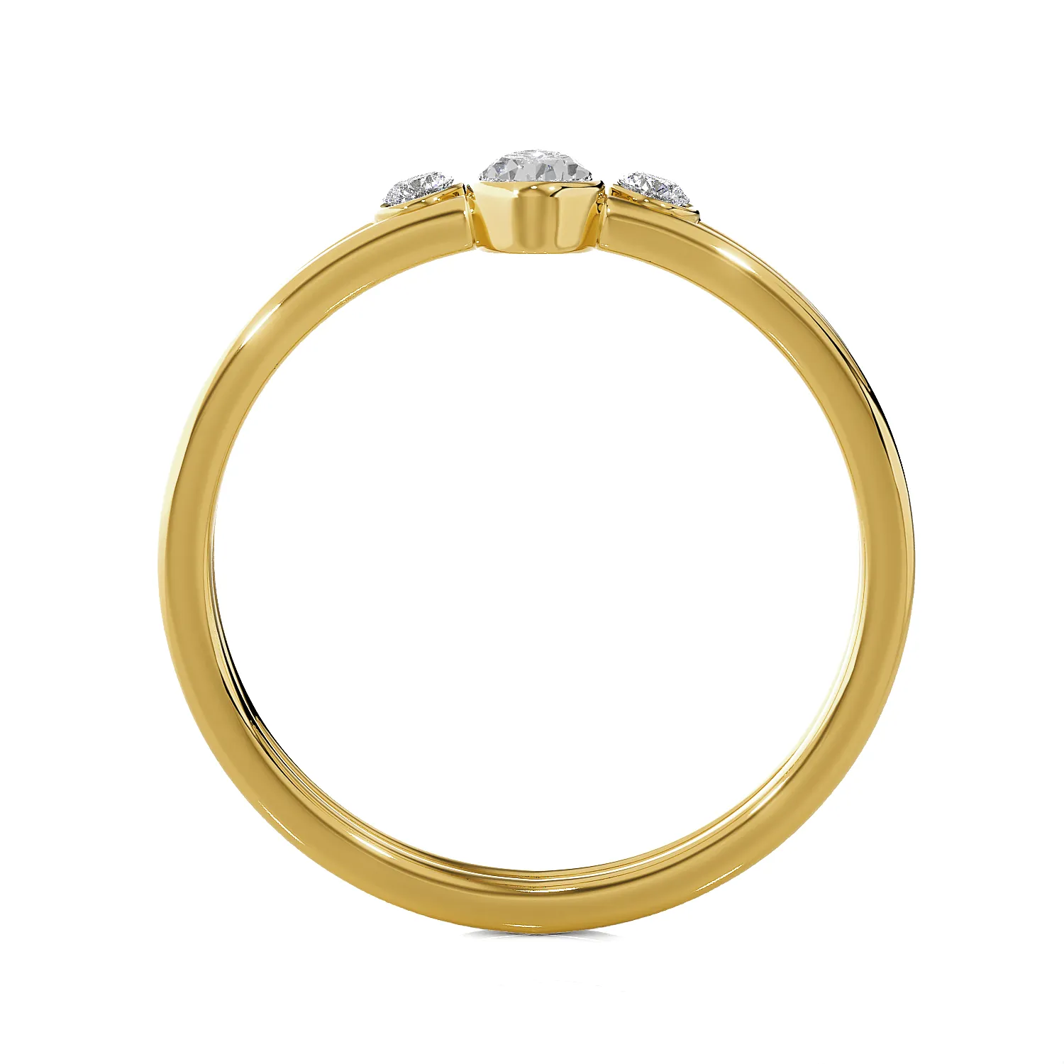 1/3 ctw Pear-Shaped with Round Three Stone Lab Grown Diamond Ring
