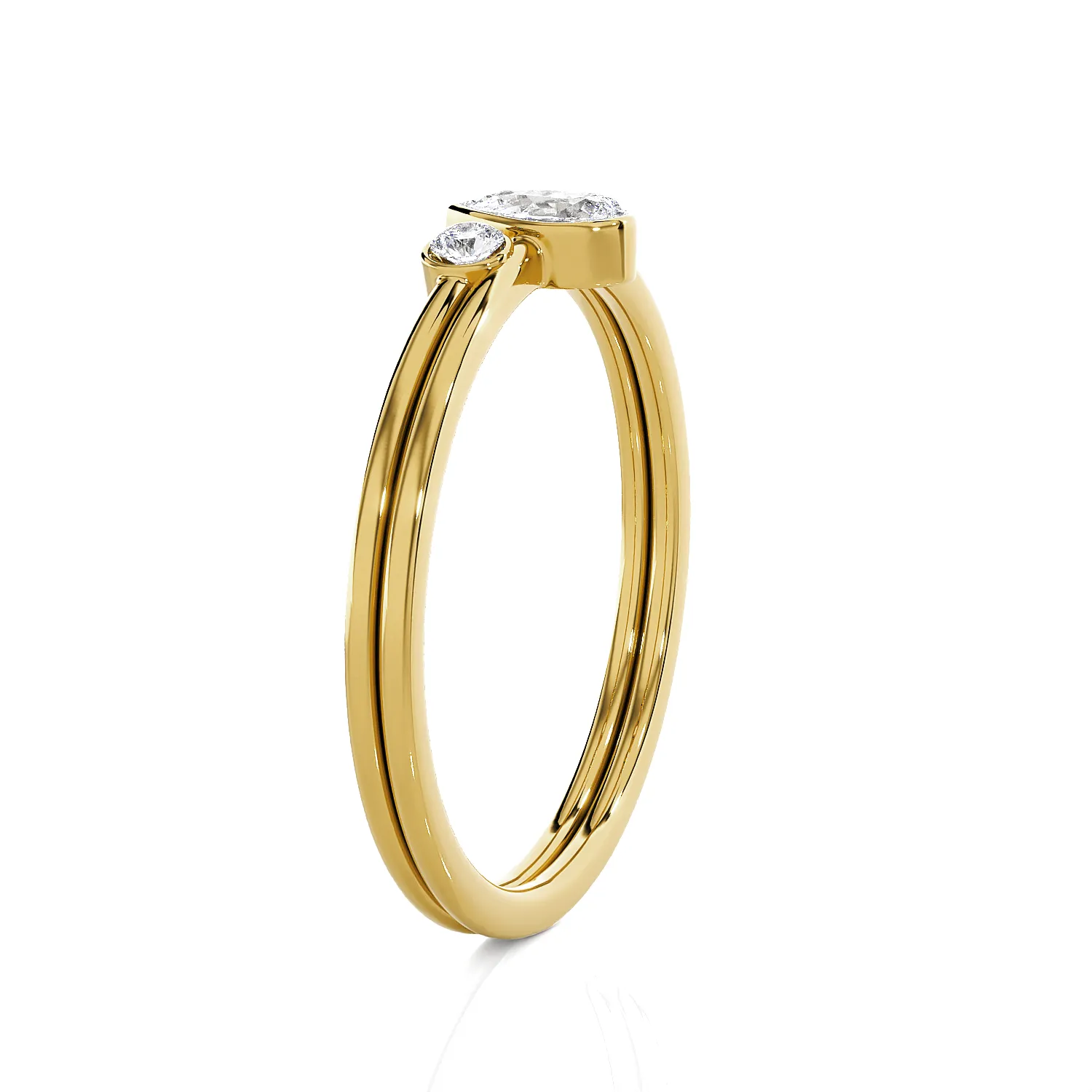 1/3 ctw Pear-Shaped with Round Three Stone Lab Grown Diamond Ring