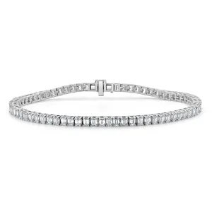 14k Gold & Emerald-Cut Diamond Tennis Bracelet - 6.02ct