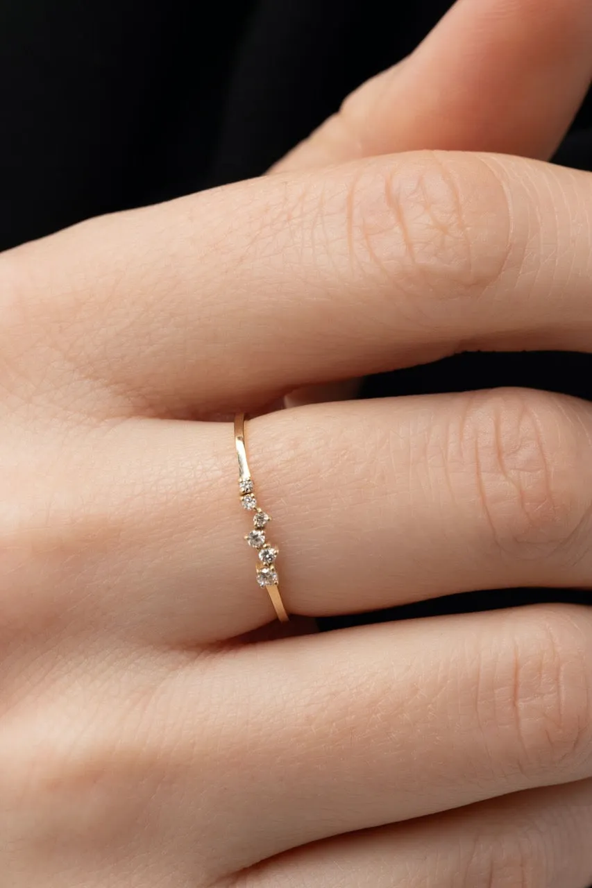 14K Solid Gold Love Diamond Ring
