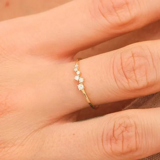 14K Solid Gold Love Diamond Ring