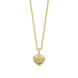 14K Yellow Gold "Rays of Light" Charm & Necklace Set