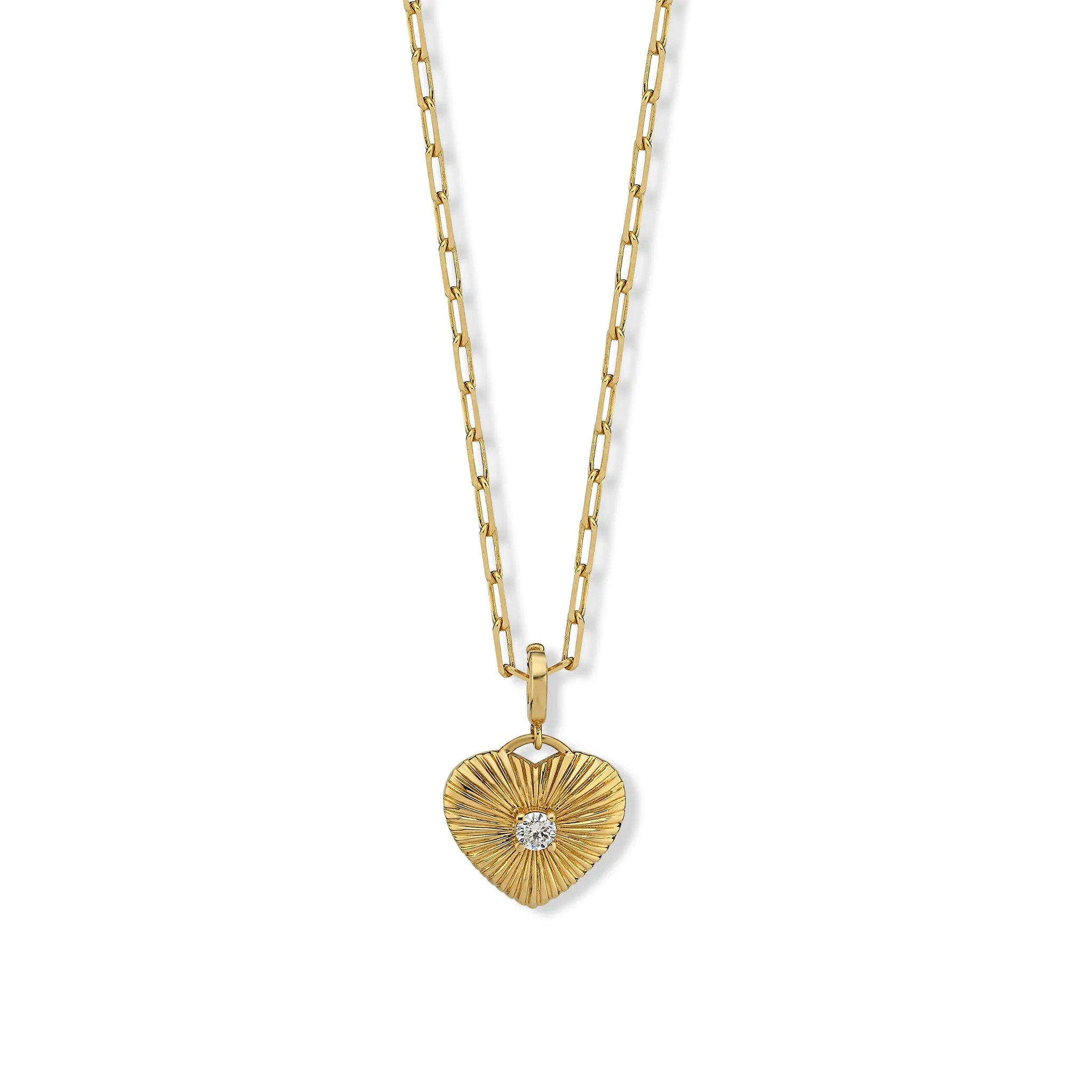 14K Yellow Gold "Rays of Light" Charm & Necklace Set