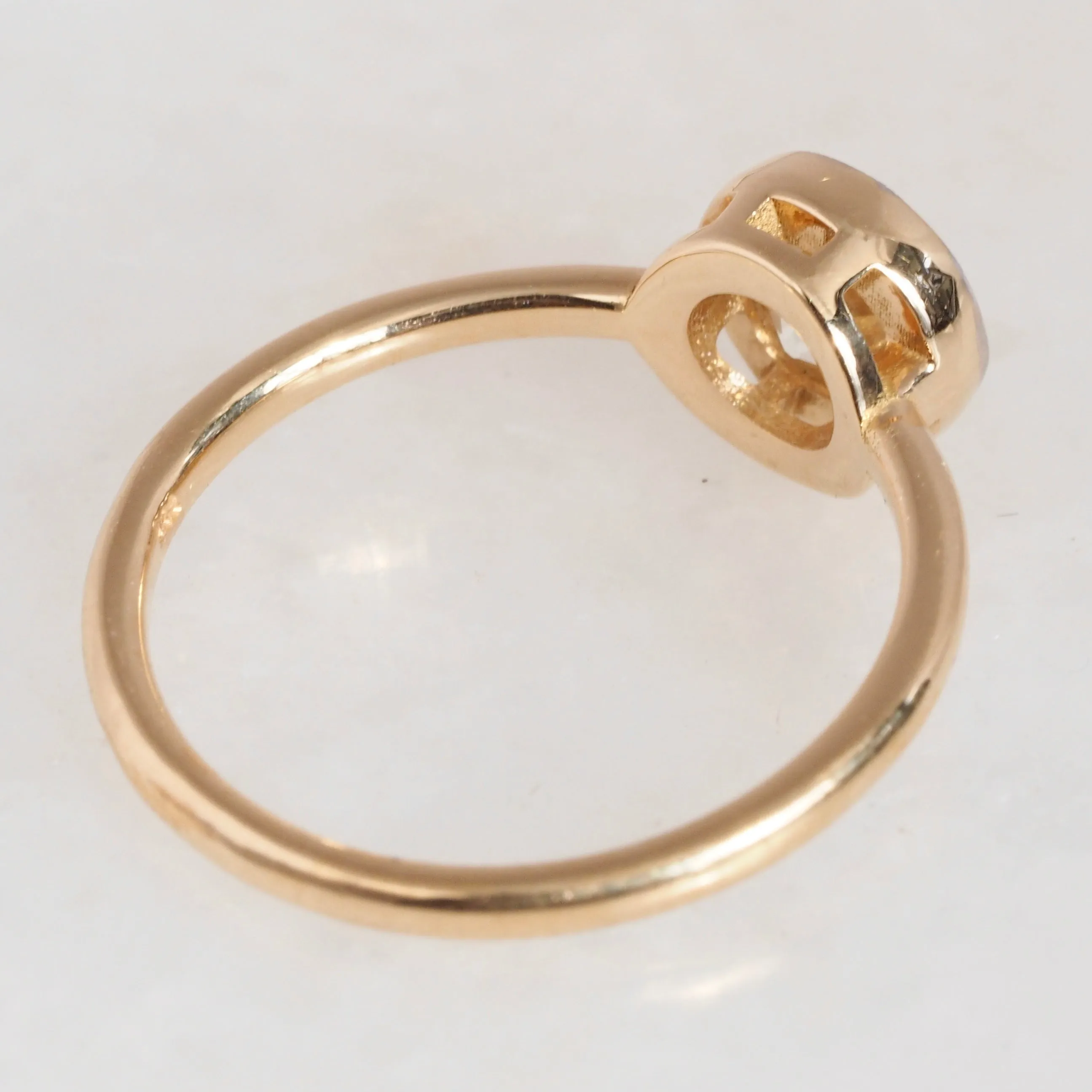 18k Gold Old European Cut Diamond Engagement Ring