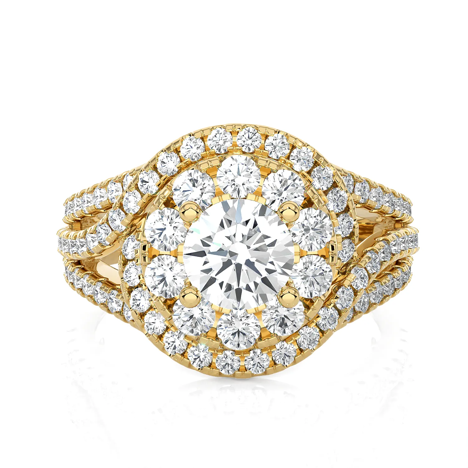 2 ctw Round Lab Grown Diamond Halo Engagement Ring