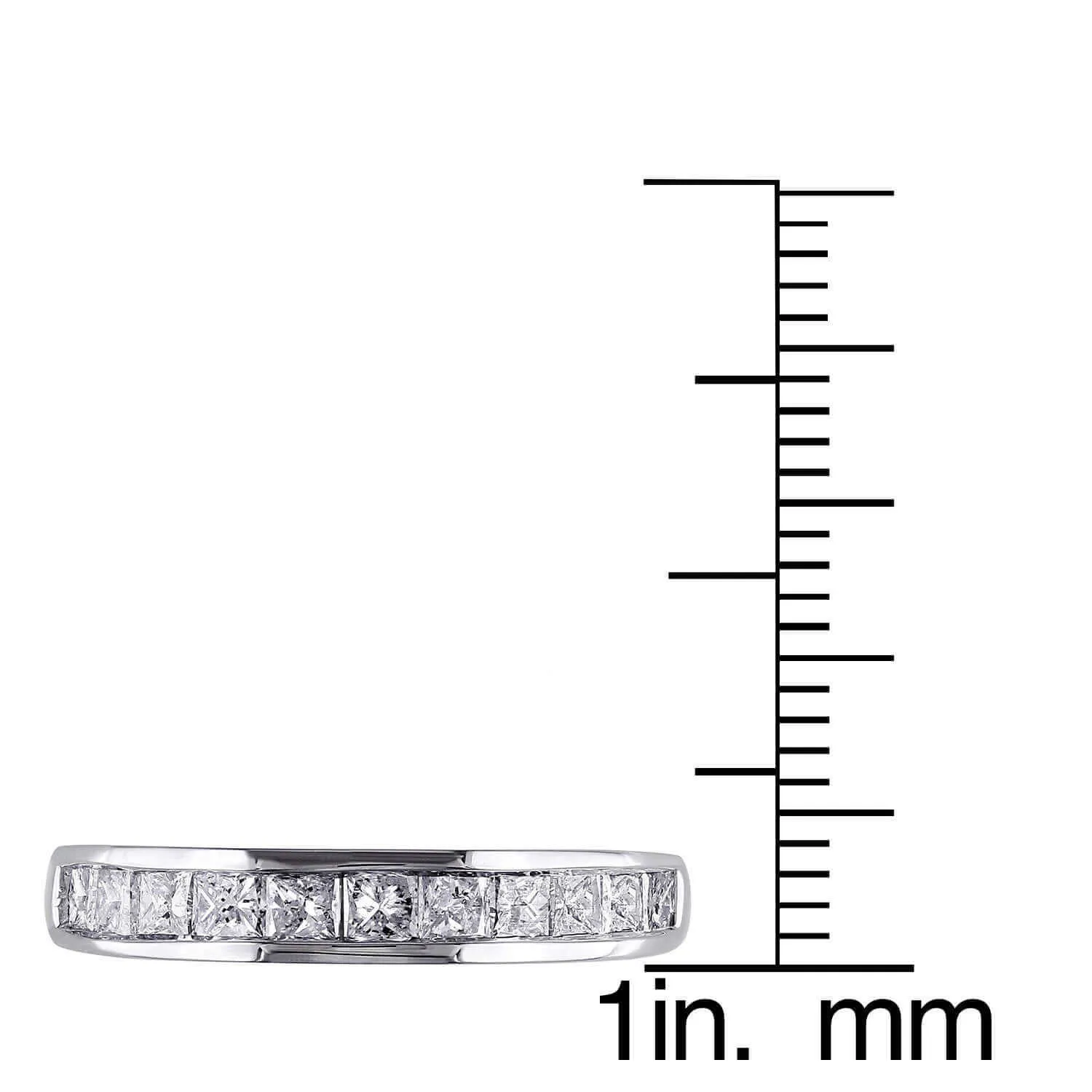 3/4 CT. T.W. Princess-Cut Diamond Wedding Band in 14K White Gold