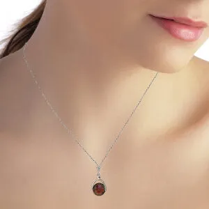 4.2 Carat 14K Solid White Gold Necklace Checkerboard Cut Garnet
