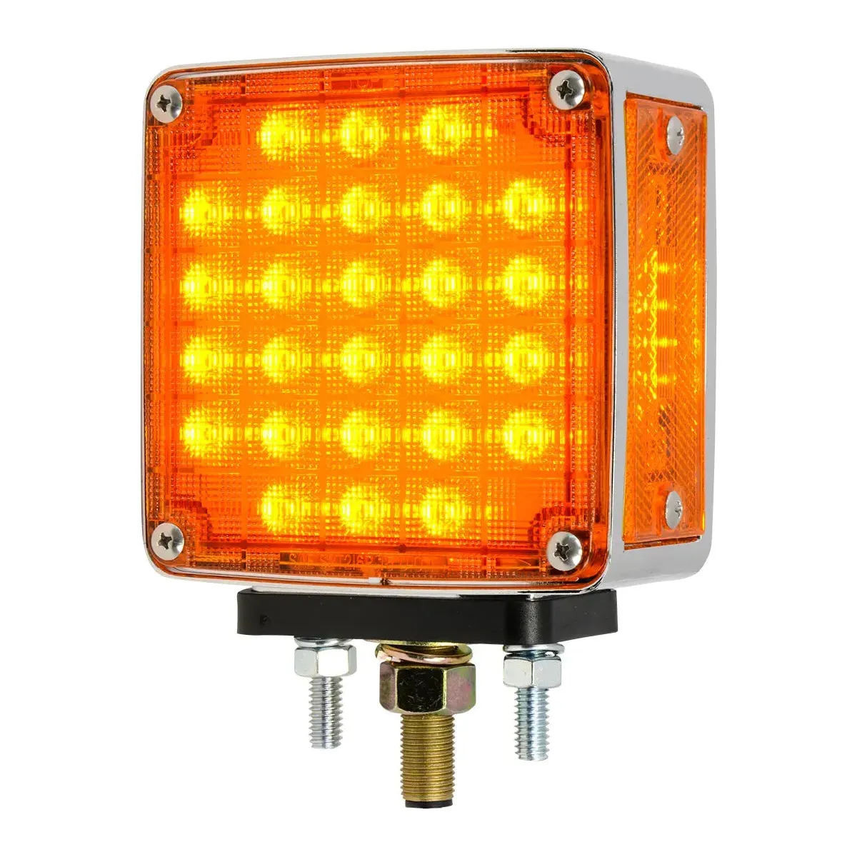 74710 SQ. SMART DYNAMIC DOUBLE FACE AMBER/RED 26 LED LIGHT, D/SIDE