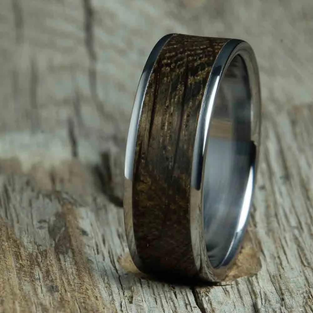 Aged Bourbon barrel men's ring