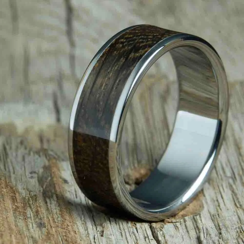 Aged Bourbon barrel men's ring
