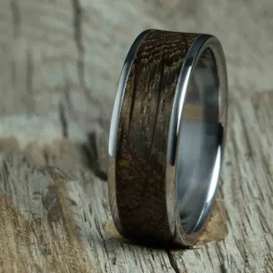 Aged Bourbon barrel men's ring