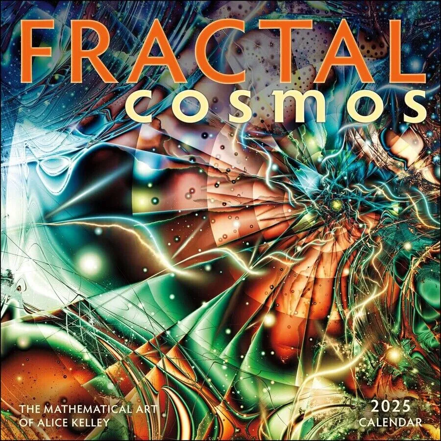 Amber Lotus Fractal Cosmos 12x12 2025 Wall Calendar