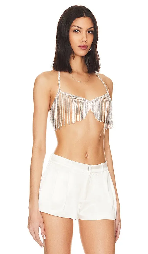 Amber Sceats x REVOLVE Lia Chain Bra Bra in Metallic Silver