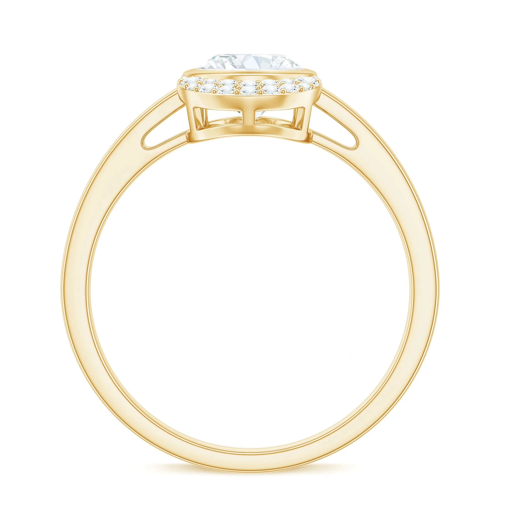 Bezel Set Moissanite Classic Engagement Ring