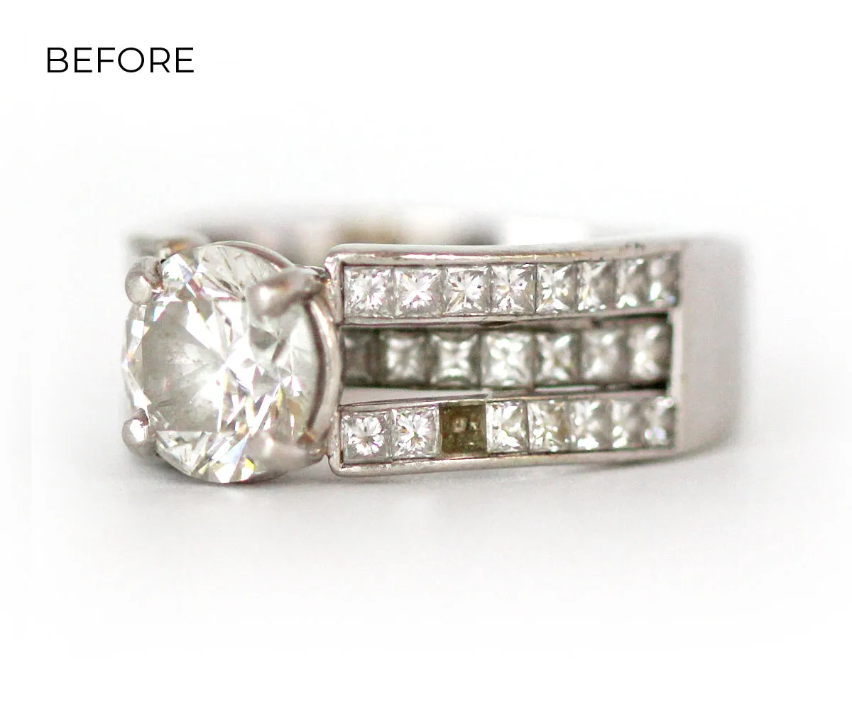 Cathedral Rose and White Gold Engagement Ring