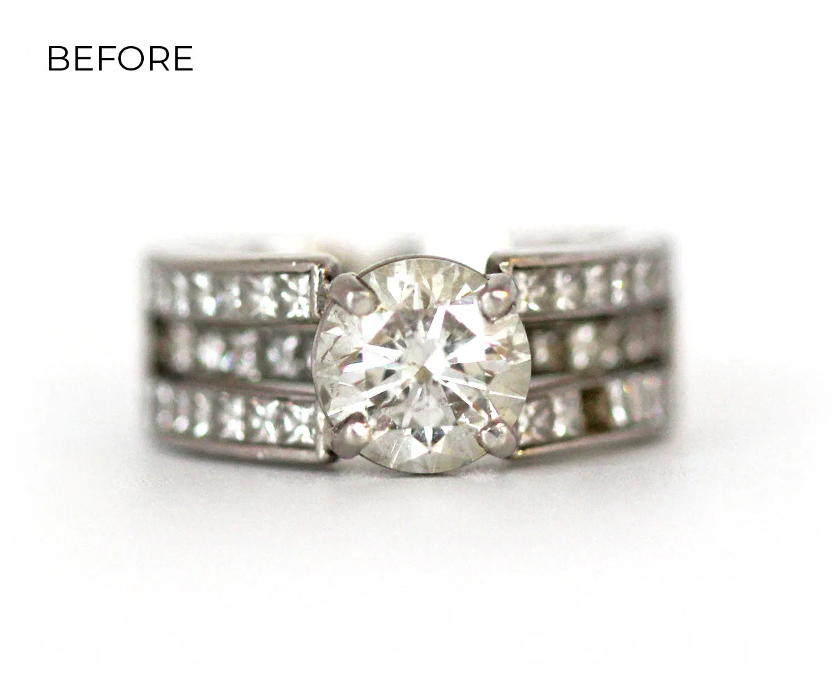 Cathedral Rose and White Gold Engagement Ring