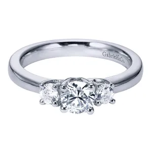 Classic Three Stone Diamond Engagement Ring in White Gold