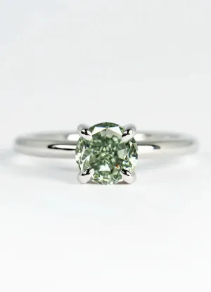 Custom Coloured Diamond Solitaire Engagement Rings