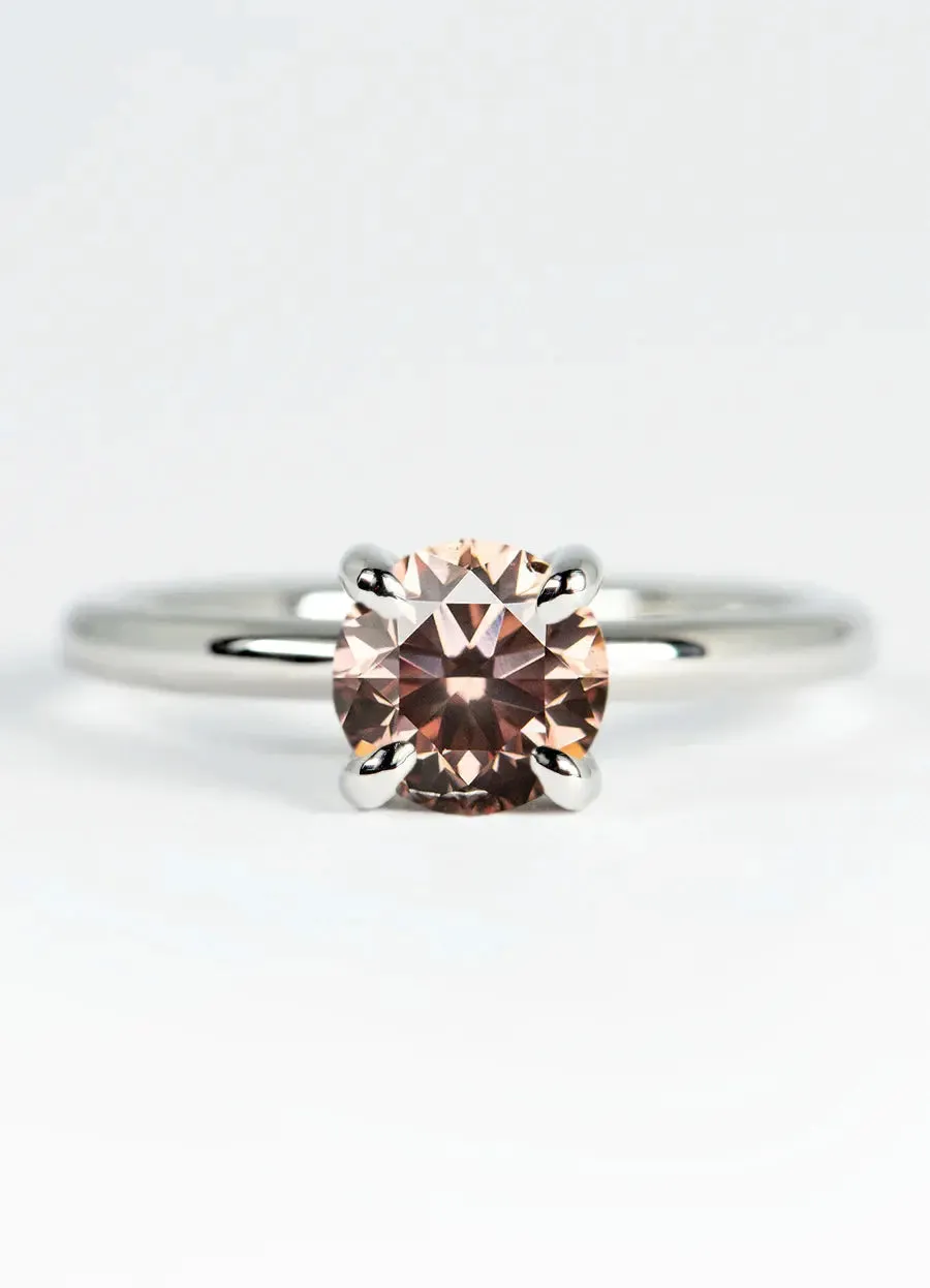 Custom Coloured Diamond Solitaire Engagement Rings