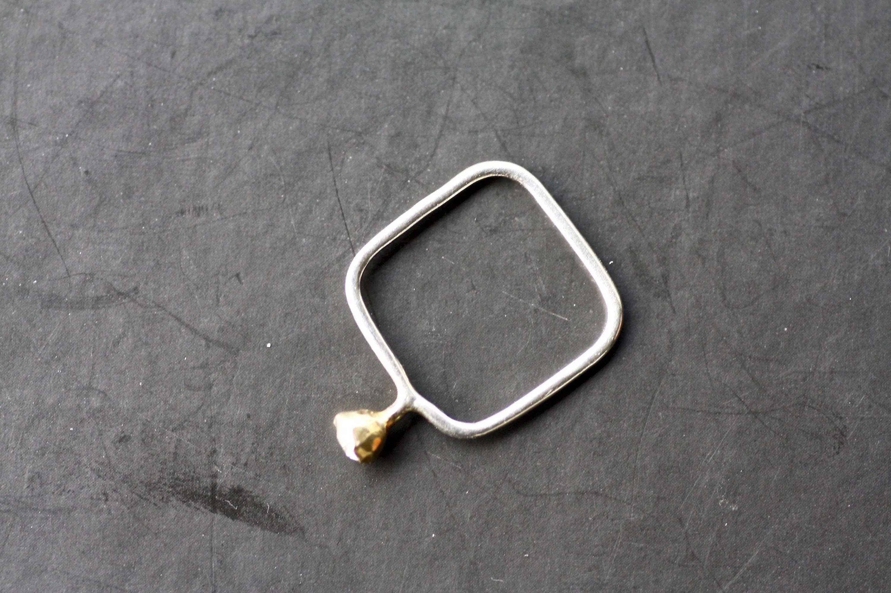 Dainty gold K18 engagement ring