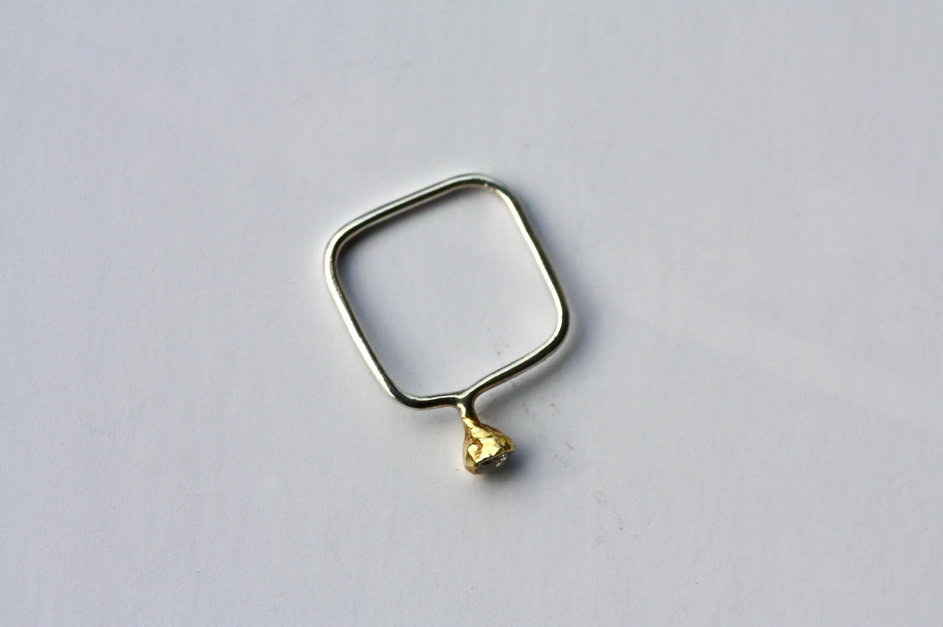 Dainty gold K18 engagement ring