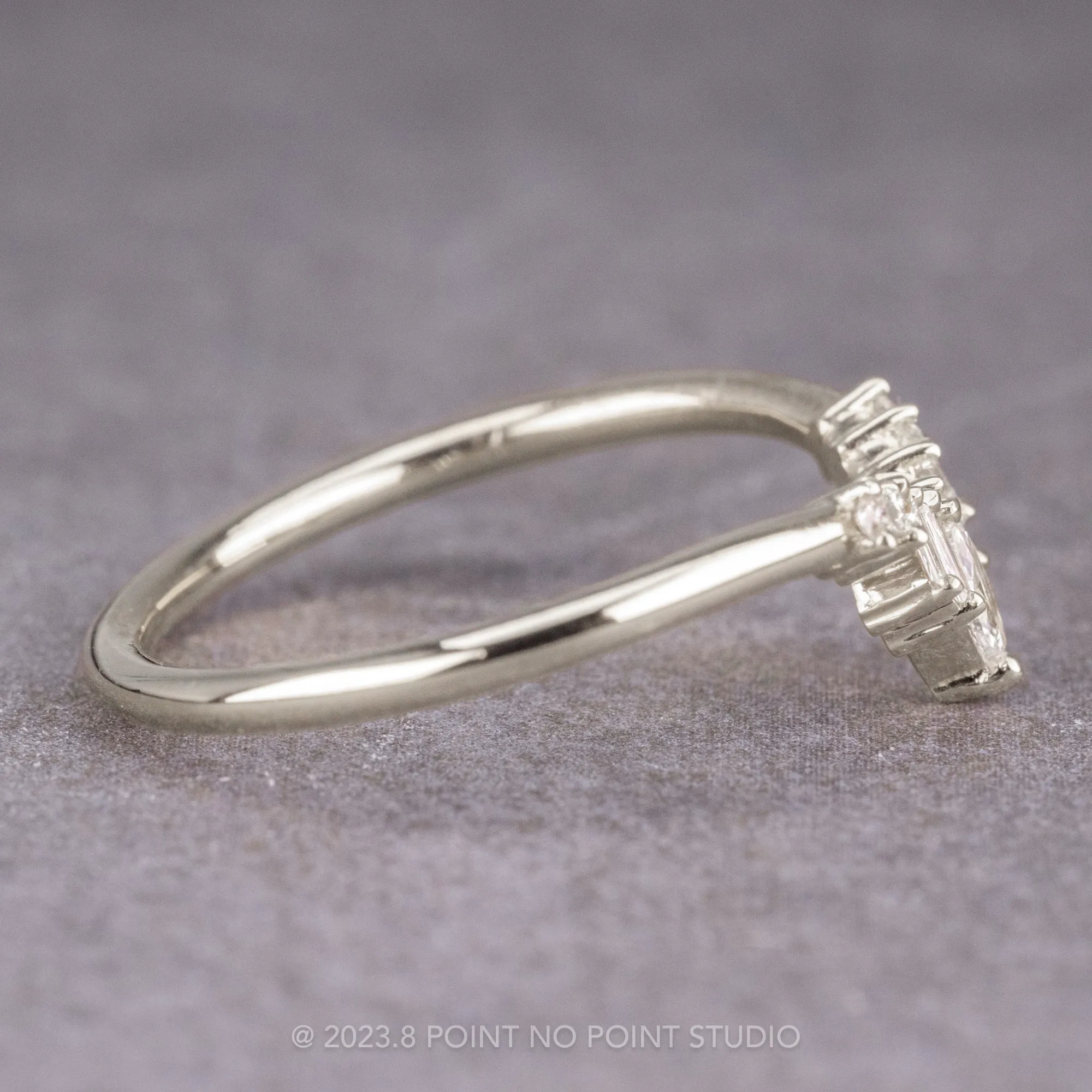 Diamond Wedding Band, Wren Wedding Ring, Platinum
