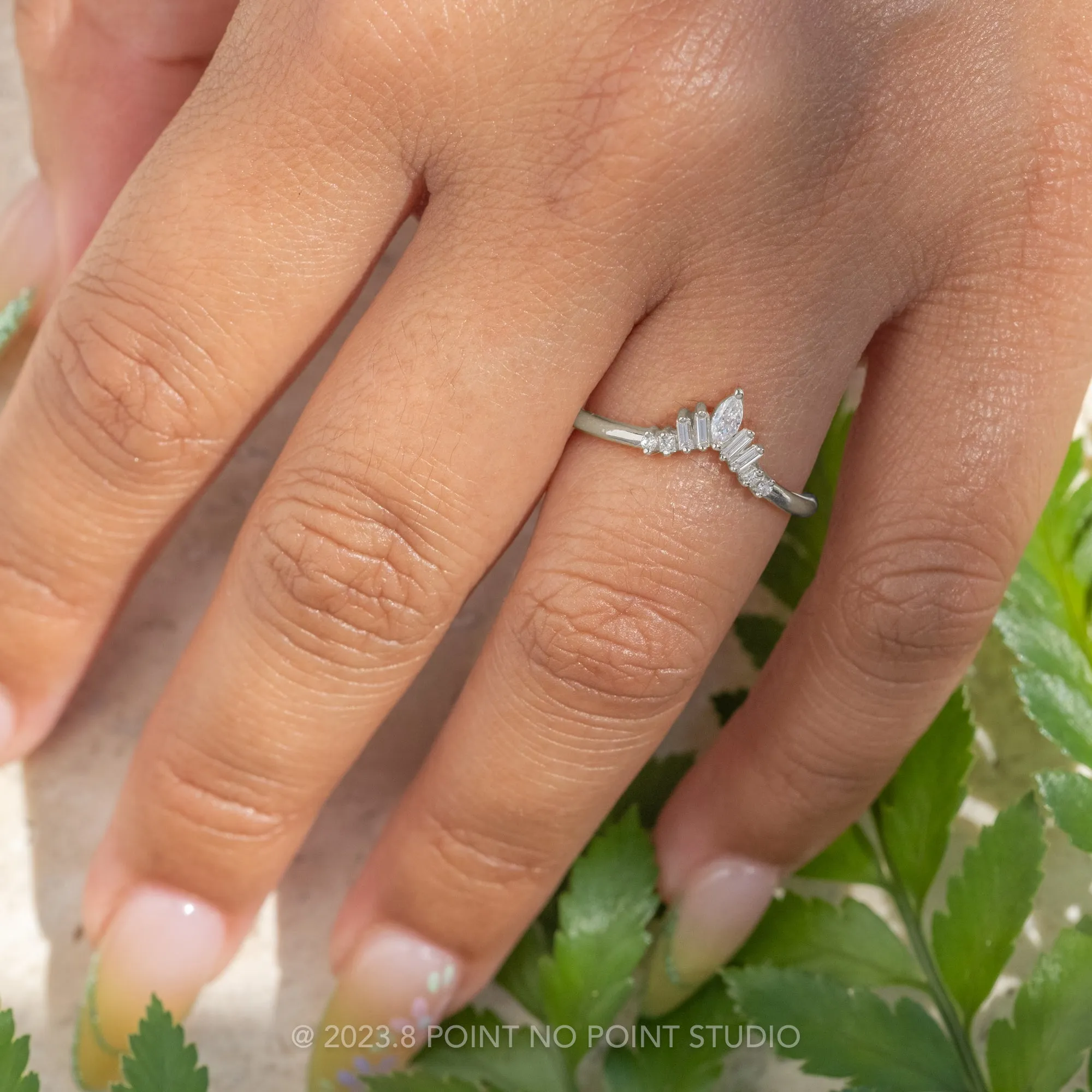 Diamond Wedding Band, Wren Wedding Ring, Platinum