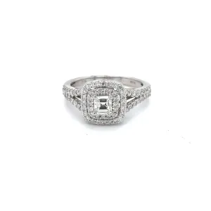 Double Square Halo Ring with Step Cut Square Center Diamond at Regard Jewelry in Austin, Texas