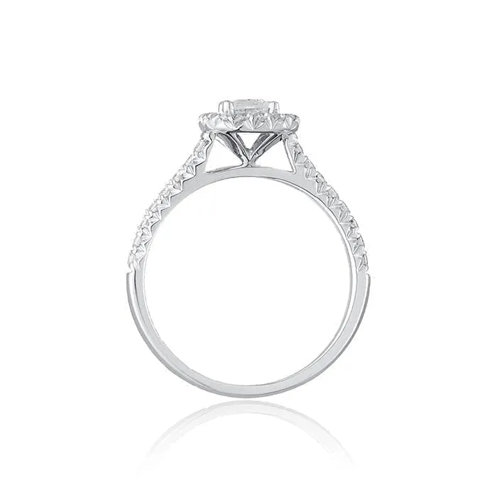 Emerald Shape Halo Engagement Ring by Ron Rosen at Regard Jewelry in Austin, Texas