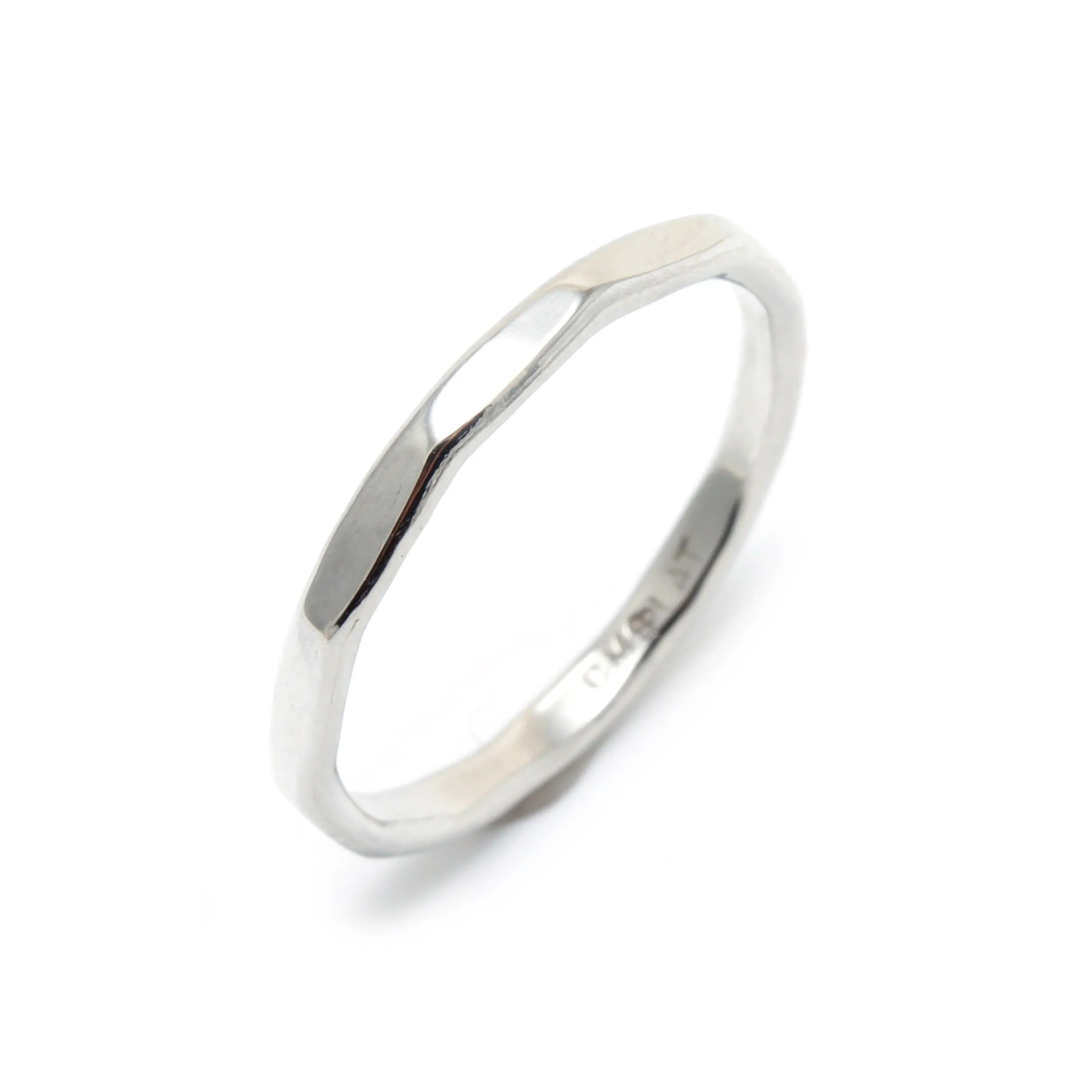 Faceted Platinum Wedding Band