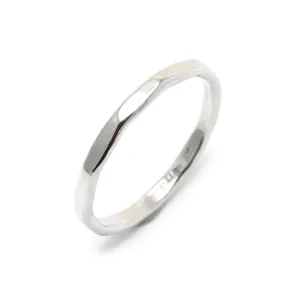 Faceted Platinum Wedding Band