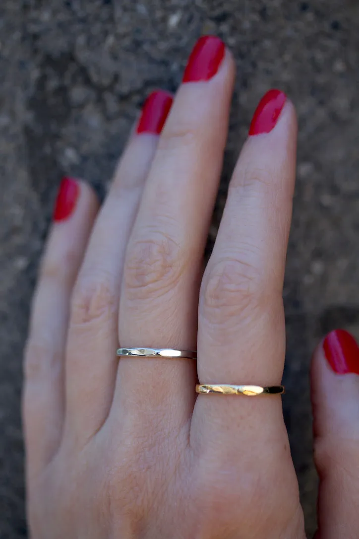 Faceted Platinum Wedding Band