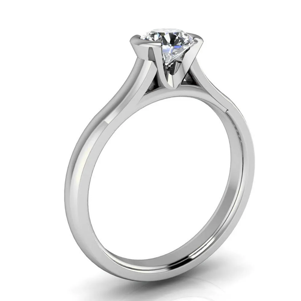 Half Bezel Engagement Ring - Franca