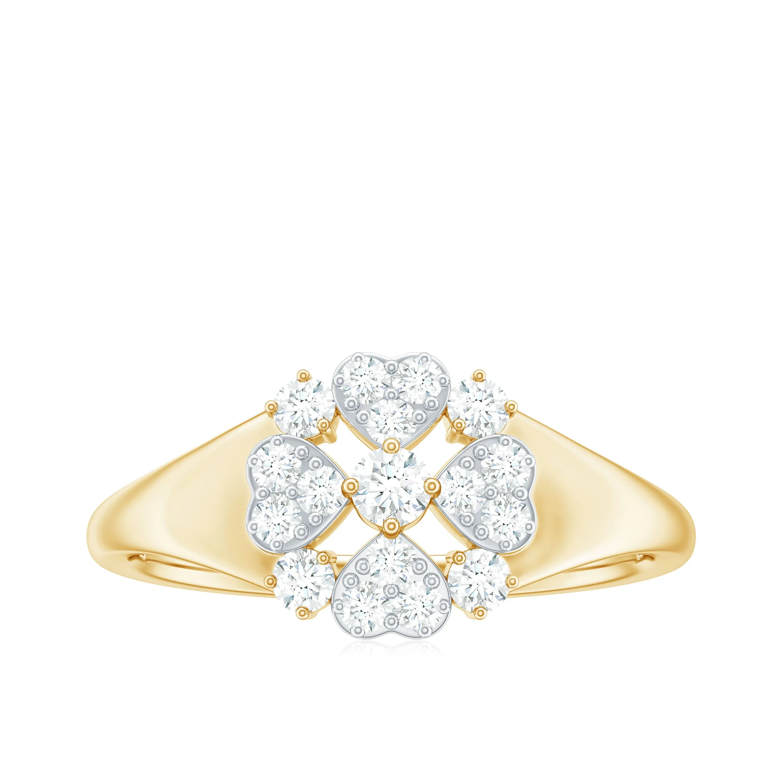 Illusion Set Diamond Floral Heart Ring