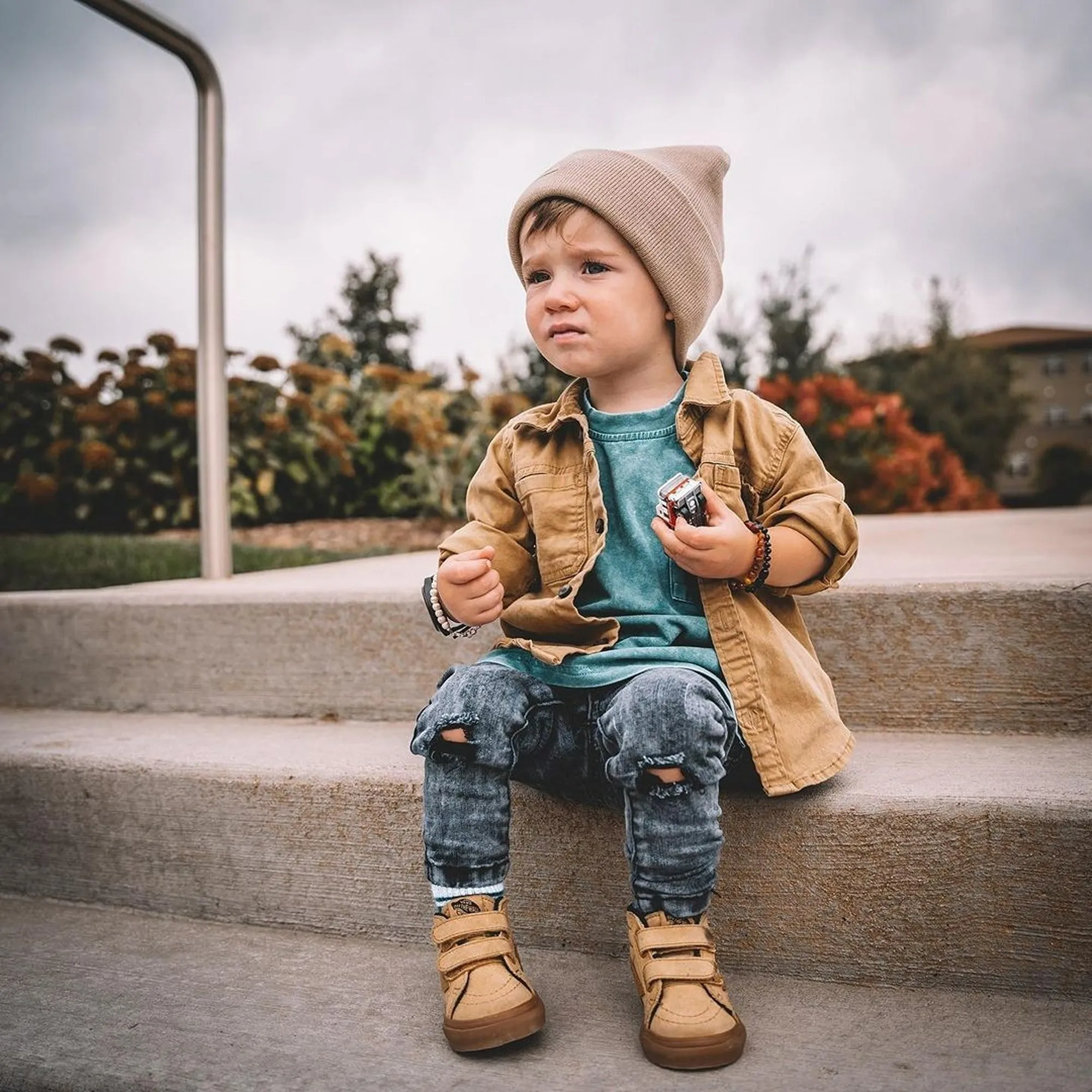 Kids | Amazonite   Raw Cognac Amber Bracelet
