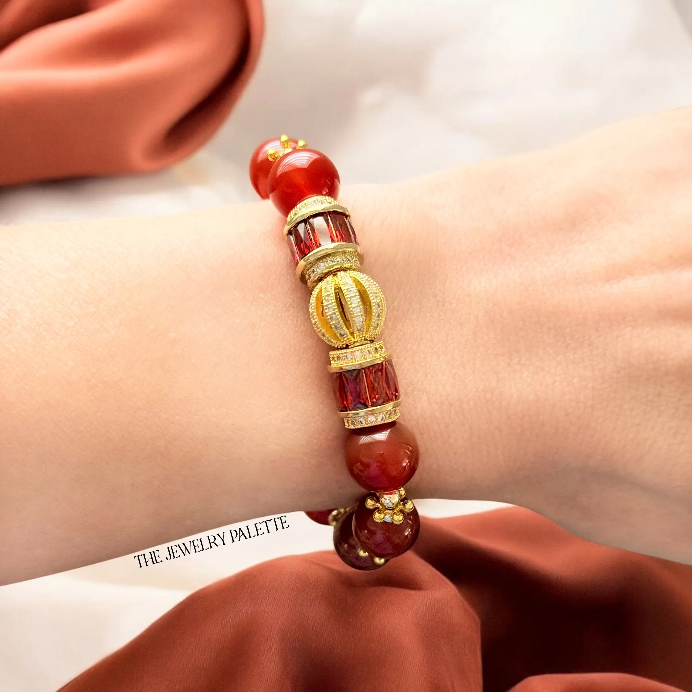Maeve carnelian and gold bracelet