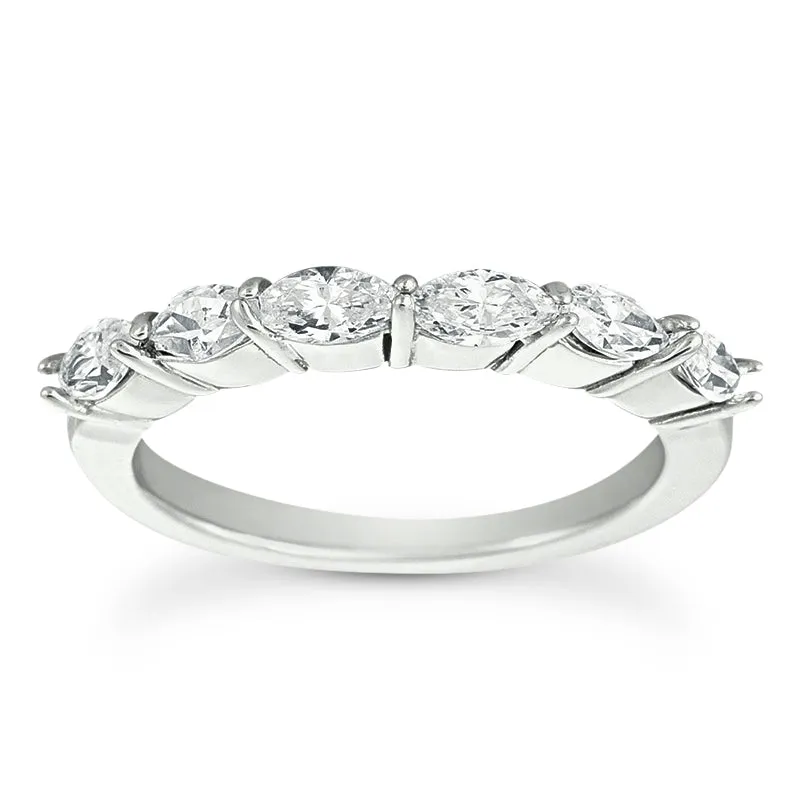 Marquise Diamond Wedding Band (Total Diamond Weight 0.84ct, Quality GH-VS)