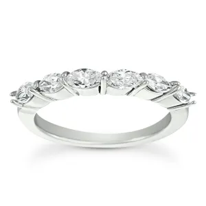 Marquise Diamond Wedding Band (Total Diamond Weight 0.84ct, Quality GH-VS)
