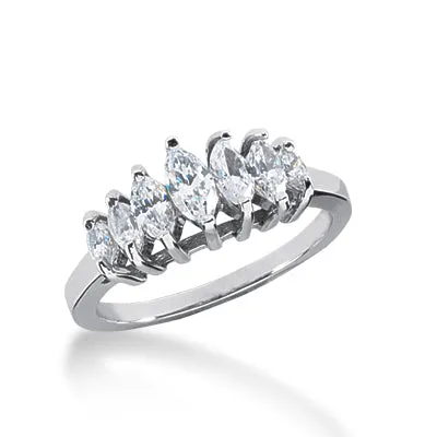 Marquise Diamond Wedding Band (Total Diamond Weight 0.91ct, Quality GH-VS)