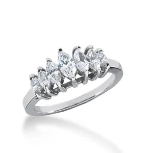 Marquise Diamond Wedding Band (Total Diamond Weight 0.91ct, Quality GH-VS)