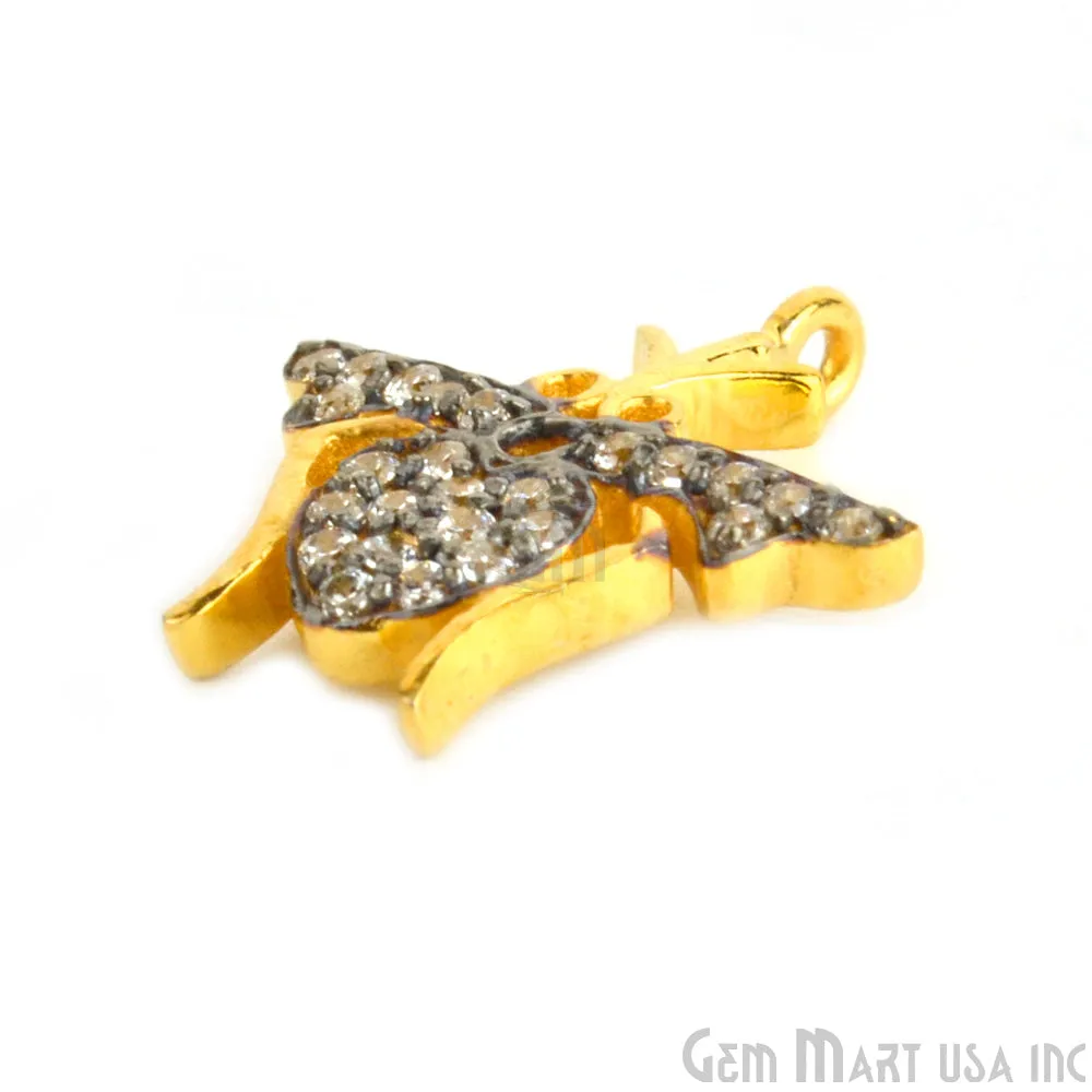 'Mosquito' CZ Pave Gold Vermeil Charm for Bracelet & Pendants