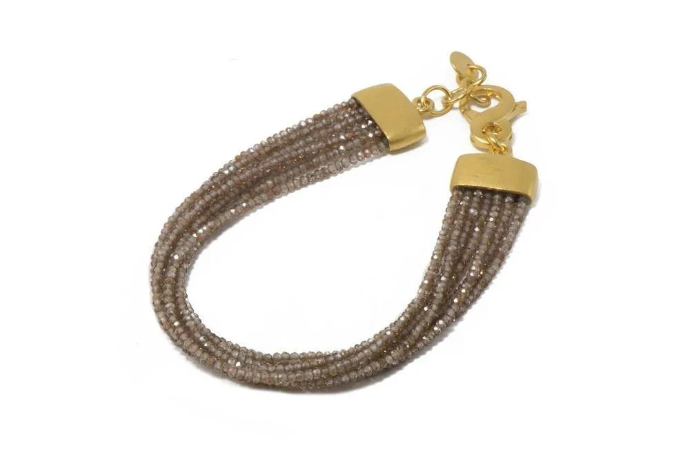 Multi Strand Zircon Bracelet 24K Fair Trade Gold Vermeil