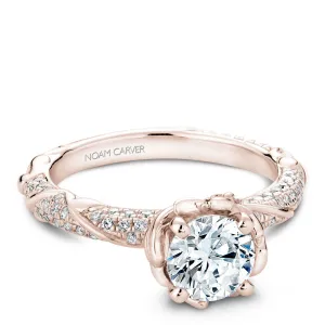 Noam Carver Engagement Ring Rose 14k Gold With 100 RD TCW 0.42ct