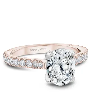 Noam Carver Engagement Ring Rose & White 18k Gold With 52 RD TCW 0.48ct
