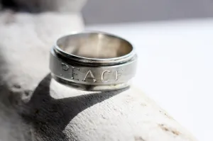 Personalized Peace Spinner Ring - Anxiety Relief ring
