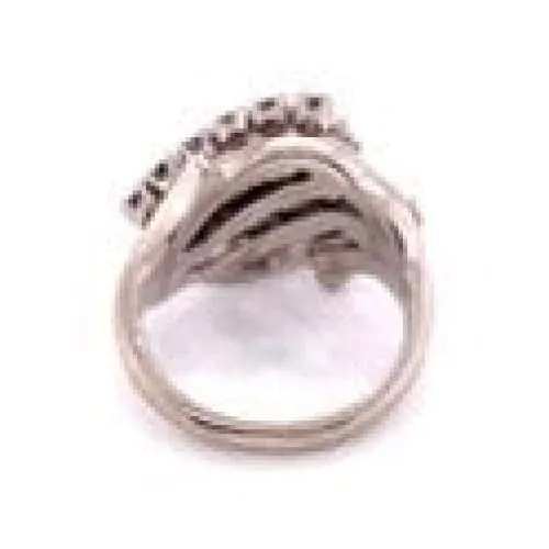 Platinum 1950's 3 stone Cluster Round Brilliant Diamond Ring at Regard Jewelry in Austin, Texas
