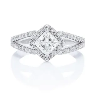 Platinum Custom Princess Cut Engagement Ring
